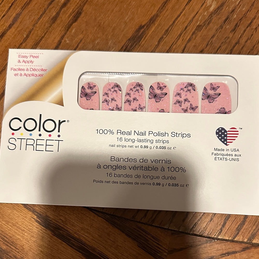 Color Street Blush Pink Butterfly Nail Strips